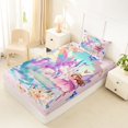 thumbnail image 4 of Metsweet Magical Horse Elf Twin Sheets 3pcs, Princess Castle Butterfly Flowers Bedding,1 Fitted Sheet, 1 Flat Sheet and 1 Pillowcase, 4 of 5