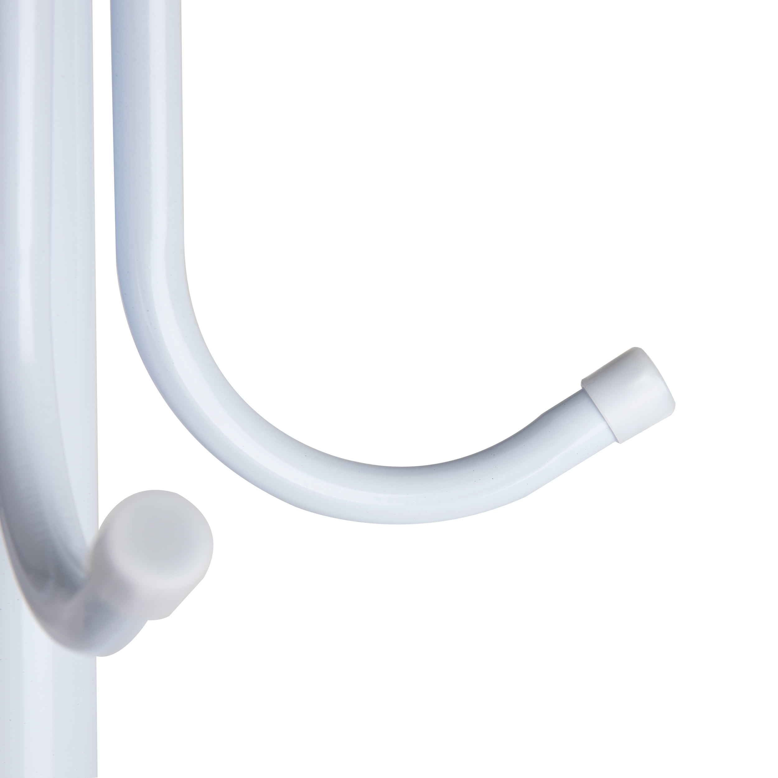 Mind Reader Freestanding Coat Rack, Multi-Hook Organizer for Office or Entryway, Metal, White
