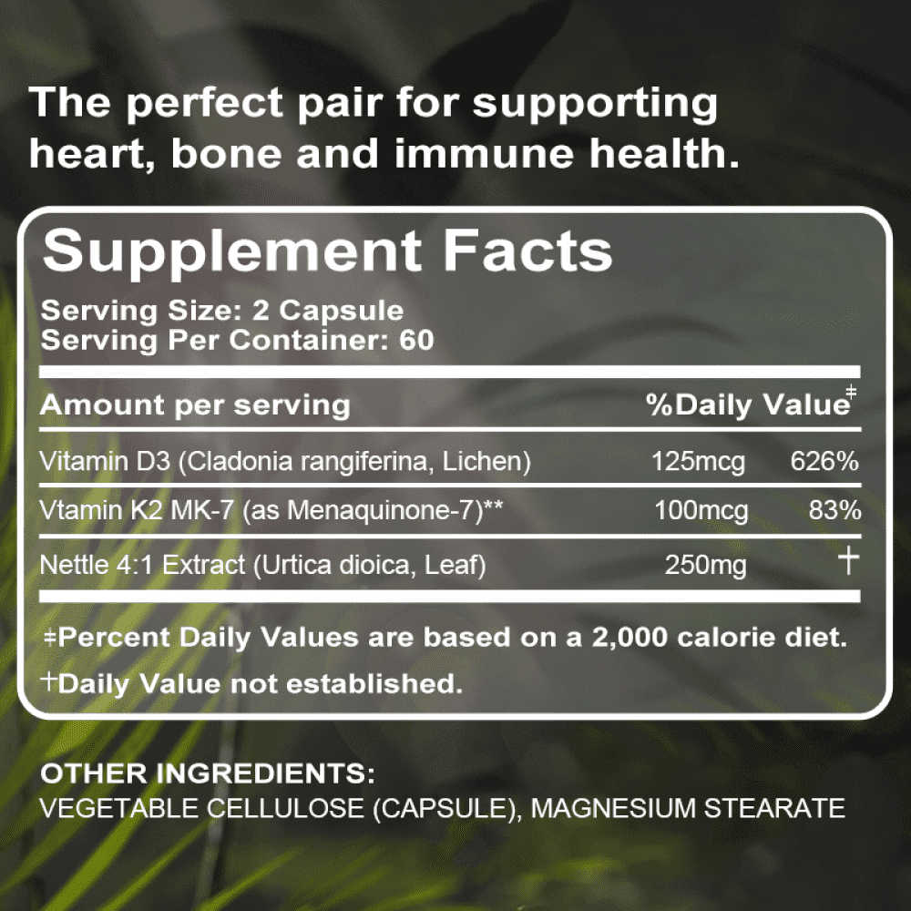 (2 Pack)Vitamin D3 + K2 Supplement -Vitamin D3 & 100 mcg Vitamin K2 MK-7, Dietary Supplement for Bone, Teeth, Muscle and Immune Support, 240 Softgels