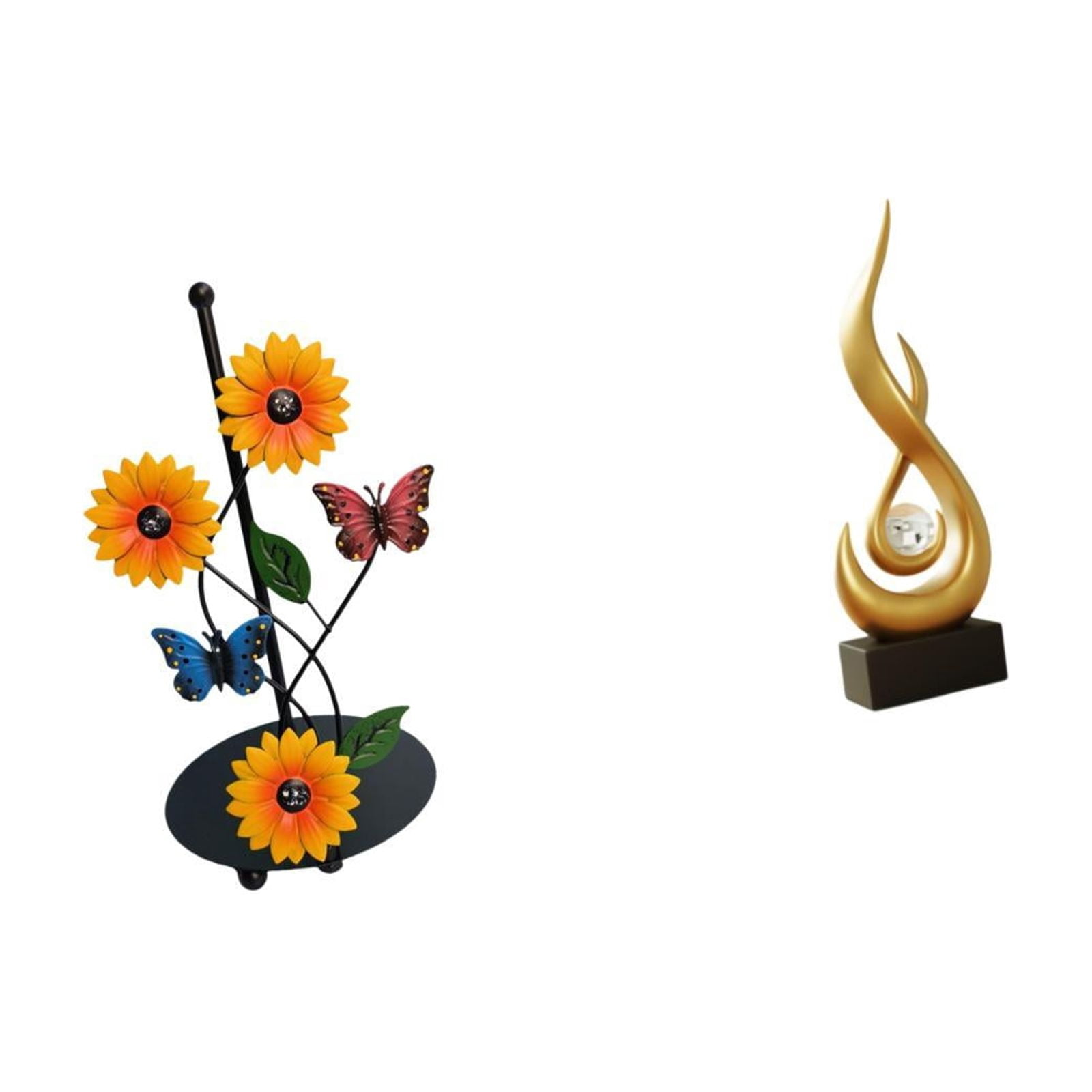 Fiocias Abstract Fire Sculpture Toilet Paper Holder Paper Towel Holder Countertop Resin Iron Ornament Modern Art Statue Suitable for Living Room Kitchen Bedro