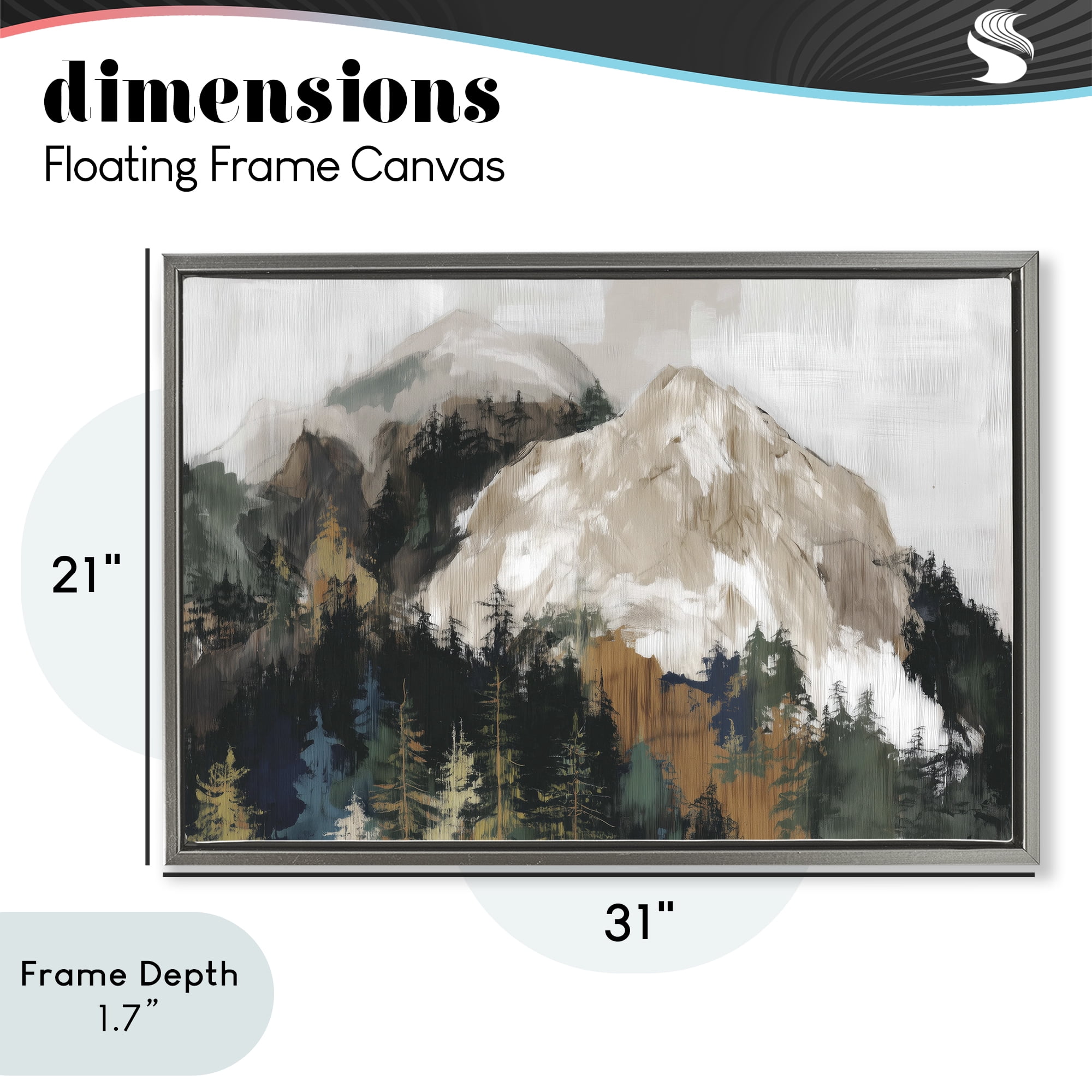 Stupell Industries Rugged Mountain Peaks Gray Framed Floater Canvas Wall Art, design by Chromatic Storm Studio