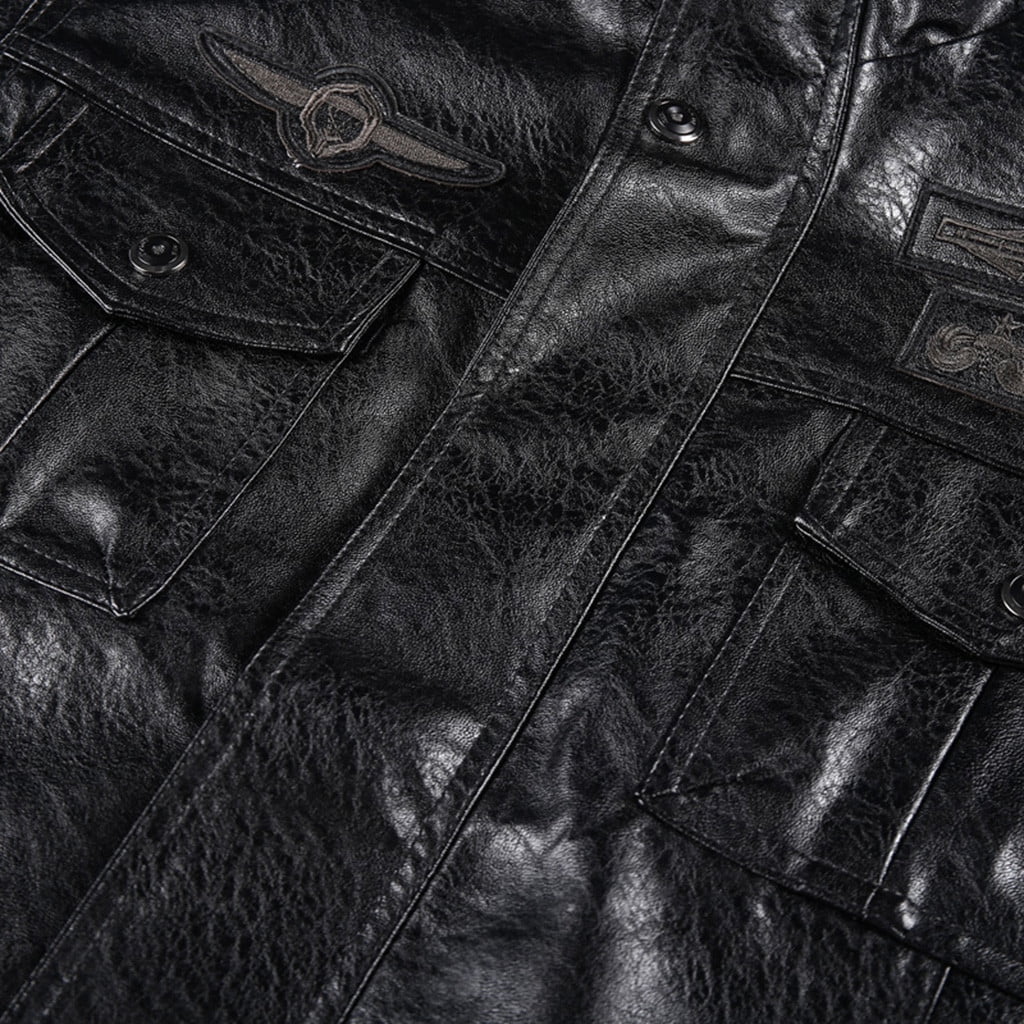 Mens Fashion Jacket Pure Color Zipper Stand Collar Imitation