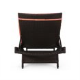 thumbnail image 6 of Savana Outdoor Wicker Lounge with Orange Water Resistant Cushion, Multibrown, 6 of 14