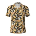 thumbnail image 2 of Daiia Mushrooms Honeycomb Pattern Men’s Polo Shirts,Solid Deck Shirt,Classic Fit, Breathable Cotton Polo for Casual and Sport Wear-Small, 2 of 9