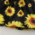 thumbnail image 3 of 4T Baby Girls Clothes Baby Girls 2PCS Outfits 4-5T Girls Sunflower Print Short Sleeve Tops Ripped Jeans Short Set Black, 3 of 9