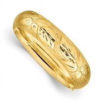 Primal Gold 14 Karat Yellow Gold 11/16 Oversize Florentine Hinged Bangle Bracelet