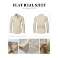 thumbnail image 5 of JMIERR Men Linen Shirts Casual Long Sleeve Button Down Shirt Beach Tops Chambray Shirt With Pocket, 5 of 5
