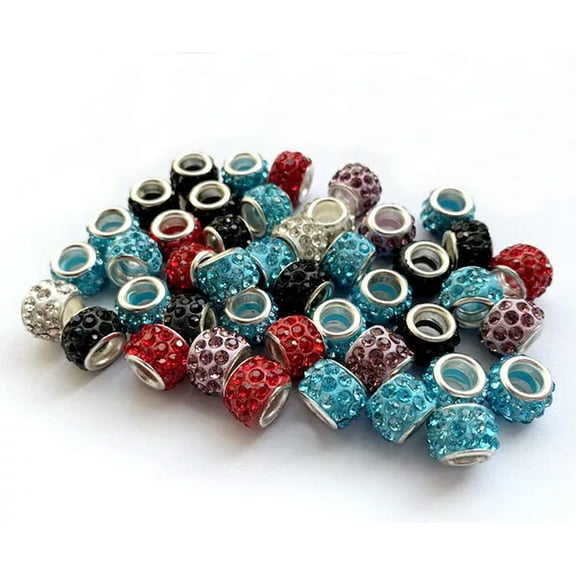 U8MO 12mm Multi-color Resin Twinkling Disco Ball AB Crystal Spacer Beads 40PCS