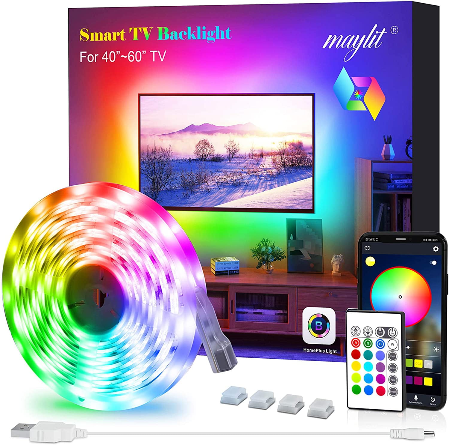 5V USB LED Strip Light RGB 5050 TV Backlight COLOUR CHANGING Bluetooth APP Music 