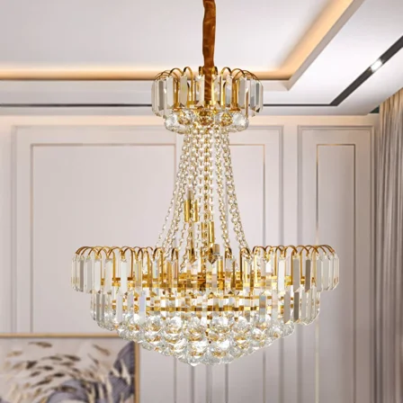 LUOLAX 24 inch Luxury K9 Crystal Chandelier Modern Pendant Lamp Lighting Decor Ceiling Fixtures