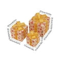 thumbnail image 3 of Remote Control LED Christmas Gift Box Set of 3 - Outdoor/Indoor Holiday Decor with 8 Light Modes, Stackable Lighted Present Boxes for Yard/Tree (5.1-10" Warm Yellow), 3 of 5