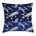 thumbnail image 1 of Whale Throw Pillow Cushion Cover, Fishes and Planets Hovering amongst Stars in Outer Space Cosmos Illustration, Decorative Square Accent Pillow Case, 18 X 18 Inches, Navy Purple Grey, by Ambesonne, 1 of 2