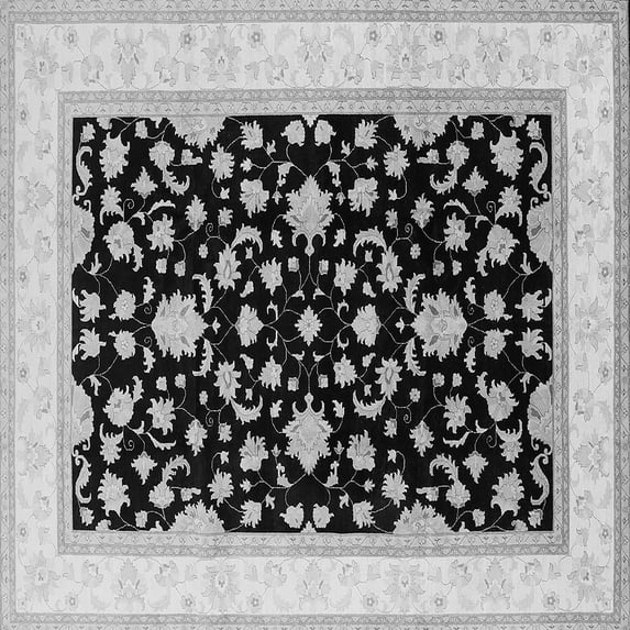 Ahgly Company Indoor Square Oriental Gray Traditional Area Rugs, 6' Square