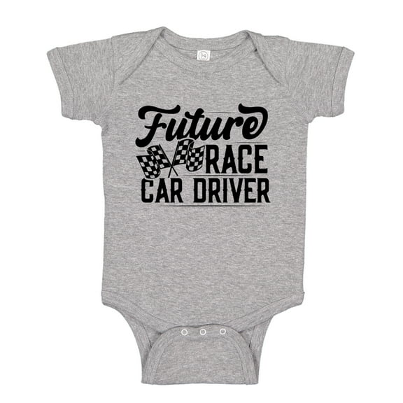 Future Race Car Driver Baby Bodysuit One Piece NB Athletic Heather