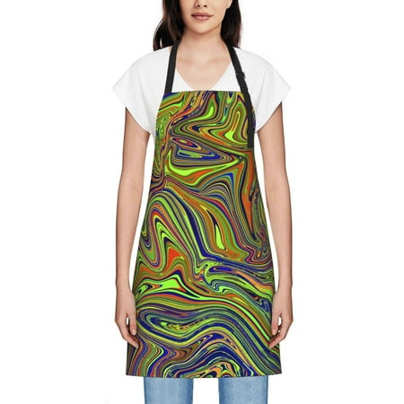 

Women S Waterproof Apron Dirt Resistant And Wear-Resistant Adjustable Apron Suitable For Cooking Flower Arrangement Painting Housework Abstract Wavy Marble Texture