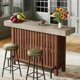 thumbnail image 2 of Bar Table with 2-Tier Storage, 62.99" x 15.75" Large Top, Sturdy Modern Bar Cabinet for Multi-Spaces Brown and Gray, 2 of 5