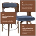 thumbnail image 6 of FANCROU 26 inch Swivel Counter Height Bar Stools Set Of 2, PU Leather Seat With Color-Blocked Square Cushion, Bentwood Walnut Color Back And Legs, Mixed Color, 6 of 6