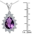 thumbnail image 4 of Mauli Jewels Engagement Necklace Women 1.55 Carat Pear Shape Teardrop Amethyst Gemstone And Diamond Pendant 4 Prong-Setting 10K White, Yellow & Rose Gold With 18'' Rope Chain |Silver Chain, 4 of 4