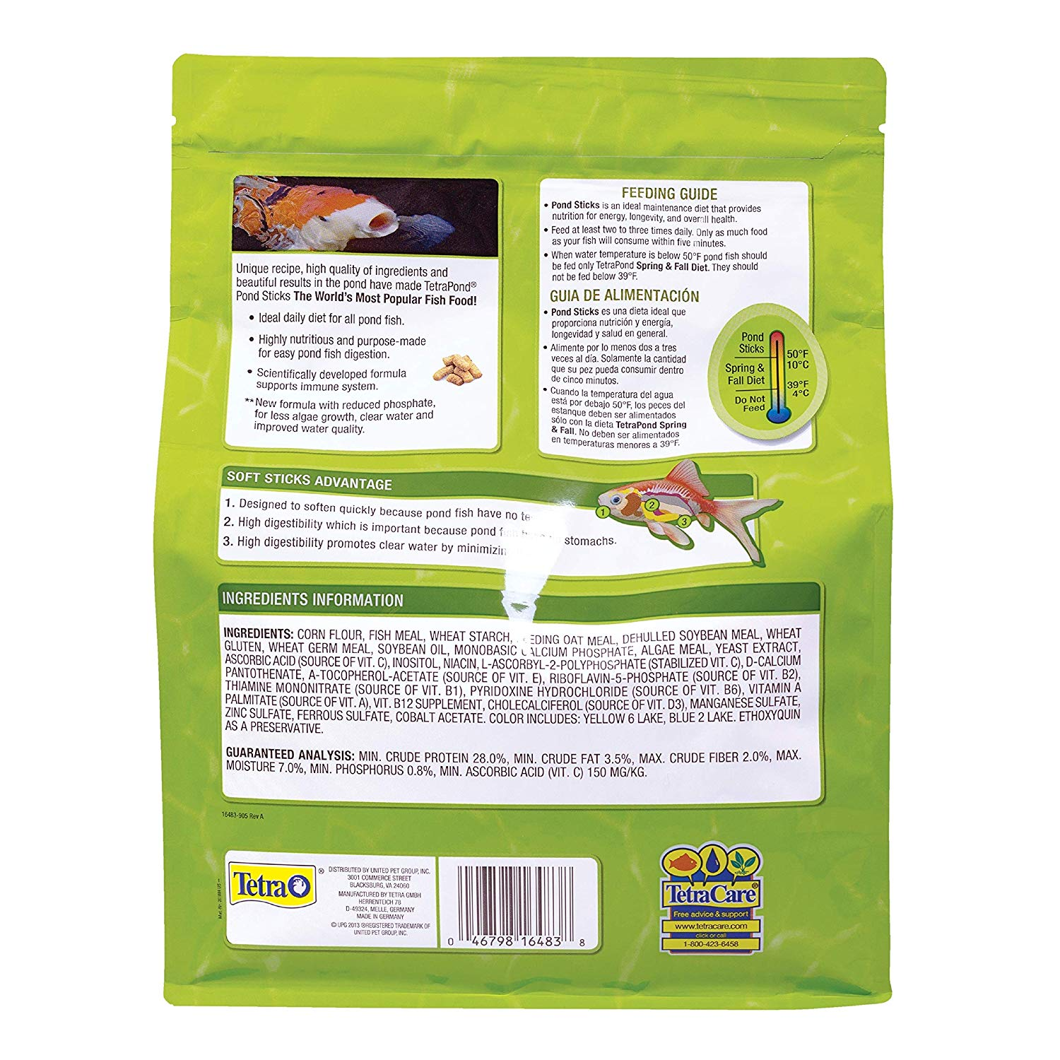 Tetra Pond Sticks Fish Food for Goldfish & Koi, 1.72 lb photo 2