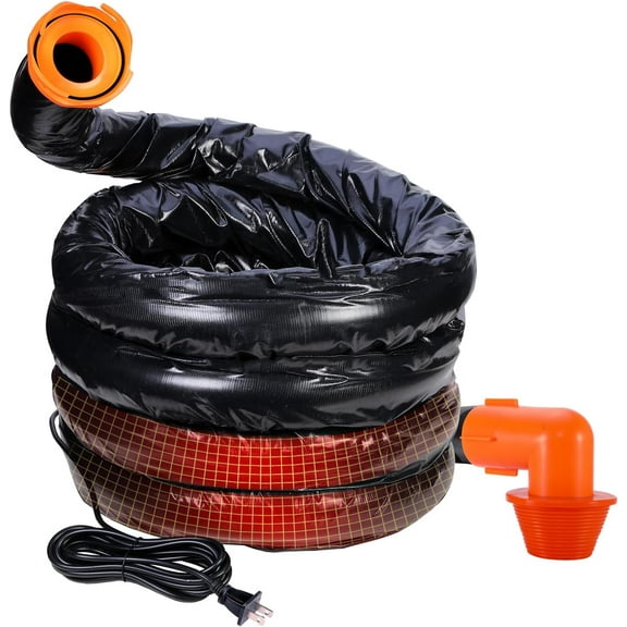 Heated Sewer Hose for RV Camper, RV Sewer Hose 20ft Insulation for Winter, Anti-freeze Heated Sewage Hose, 3-Inche Pipes Easy to Drain and Clog-Free, with Bayonet Fittings & Storage Bag