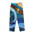 thumbnail image 4 of Daiia Stained Glass Ocean Wave Women's Sleep Pant with Pockets and Drawstring,Pajama Pants-X-Large, 4 of 9