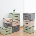 thumbnail image 2 of Home Fabric Folding Storage Box Foldable Multi-purpose Clothing Organizer Portable Non-woven Bust-proof Box, 2 of 9