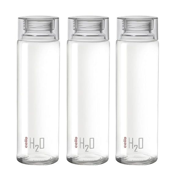 CELLO H2O Premium Edition Water Bottles Set of 3, 1000ml Each | Airtight & Leakproof Lid |BPA-Free, Food Grade Bottle For Kitchen