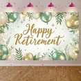 thumbnail image 4 of Golden Glitter Retirement Banner Green Leaf Happy Retirement Display Gold Star Balloon Decor Retirement Backdrop for Retirement Party Farewell Celebration Office Retirement, 4 of 8
