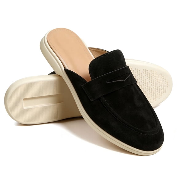 CHICVOMEY Mules & Clogs for Women Leather Womens Slip on Shoes Comfortable Casual Mules Shoes for Indoor Outdoor Business