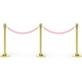 thumbnail image 5 of Uxcell 4 Feet Pink Velvet Stanchion Rope Crowd Control Barrier Rope with Snap Hooks, Golden 2 Pack, 5 of 6