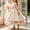 Rose Gold, variant on Fesfesfes Girls Long Sleeve Layered Tulle Princess Dress Round Neck Fitted Waist Elegant Party Gown for Formal Occasions Ages 5-15 Years