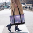 thumbnail image 4 of FORMRS Canvas Laptop Tote Bag for Women with 15.6" Computer Compartments Shoulder Handbag, Purple Forest, 4 of 7