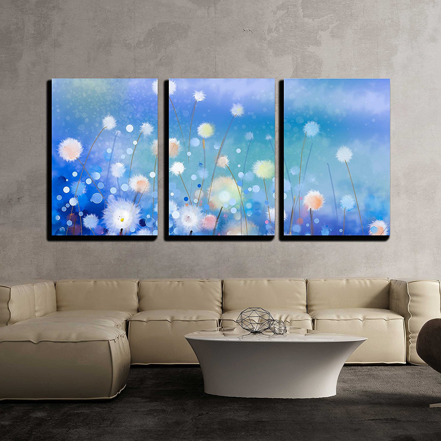 White Flower Abstract Art 3 PCS Canvas Printed Wall Poster Art Home Decor 