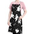 thumbnail image 5 of Halloween Ghosts Bats and Stars Apron-Garden Aprons for Women with Pockets-Cotton Linen Waterproof Kitchen Cooking Gardening Aprons Adjustable for Kitchen,Cooking,BBQ and Salon 32"x27", 5 of 7
