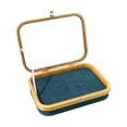 thumbnail image 1 of Estuche organizador de joyas portátil con tapa transparente para pendientes y anillos azul, 1 of 9