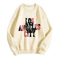 thumbnail image 1 of OUSITAID Sweatshirt Femme Sweatshirt Col Rond Pull-Over Lettre Imprimé à Manches Longues Sweat à Capuche, 1 of 2