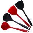 thumbnail image 4 of Silicone Spatula Heat-resistant Spoon Non Stick Soup Spoon Soup Ladle Ladle Baking Kitchen Utensils, Black, Spoon, 4 of 9