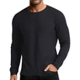 thumbnail image 2 of Qtocio Hauts pour Hommes, Couche de Base Thermique Unie à Col Rond à Manches Longues, Chandail Chaud Texturé, 2 of 5