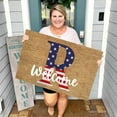 thumbnail image 2 of 4th of July Decorations Patriotic Door Mat A-Z Alphabet Independence Day Outdoor Rug Home Decor Veterans Day Doormat Decorative Garden Proch Door Enterance Memorial Day Decoration, 2 of 6