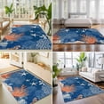thumbnail image 4 of 5'x7' Area Rugs, Orange Navy Blue Coral Indoor Outdoor Area Rug for Living Room Bedroom, Summer Beach Coastal Ocean Starfish Washable Bathroom Rugs Kitchen Floor Carpet Mats Home Decor Aesthetic, 4 of 8