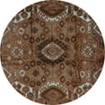 thumbnail image 1 of Ahgly Company Indoor Round Southwestern Turquoise Blue Country Area Rugs, 7' Round, 1 of 4