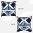 thumbnail image 4 of Velvet Rimmed Pillowcase Is Not Easy To Open Line Deformation Invisible Zipper Opening And Closing Only Pillowcase Does Not Contain Pillow Core Navy Geometric Patterns_1 16"X16", 4 of 8