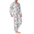 thumbnail image 2 of Salouo Bulldog Print Button-Front Long Sleeve Pajama Set for Men, Soft 2Pjs Men's Long Sleeve Sleepwear-Large, 2 of 7