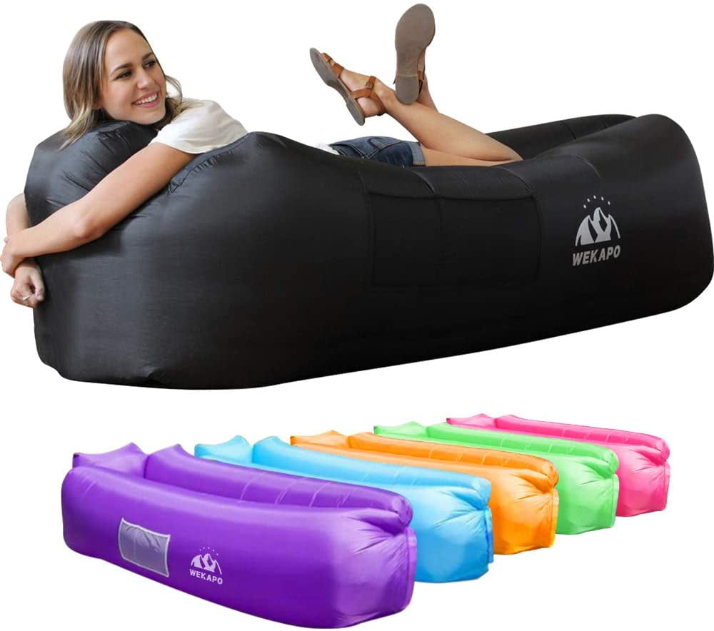 Newest Most Comfortable Inflatable Couch Air Lounger Perfect for Backyard Lakeside Beach Traveling Camping Picnic Music Beer Festival Chilly Inflatable Lounger Portable Air Sofa Hammock Chair 