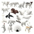 thumbnail image 1 of Ounissouiy Paquete de 18 estatuas en miniatura de animales árticos realistas, decoración de escritorio para el hogar Juguetes Educativos, 1 of 1
