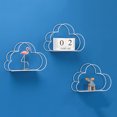 thumbnail image 2 of Cloud Shaped Desktop Book Rack Modern Metal Wire Bookshelf Simple Magazine Holder Rack for Home Office (White), 2 of 7