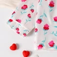 thumbnail image 5 of VNKIDY Valentine's Day Girls Baby Flower Prints Homewear Set Long Sleeve Collared Buttoned Top Elastic Waisted Pants For Casual Daily Wear Adorable Outfit, 5 of 9