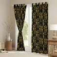 thumbnail image 3 of Feelyou Gold Boho Dragonfly Curtains Pack of 2 (42x84 Each), Damask Curtains Blackout, 3 of 6