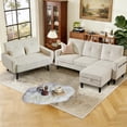 thumbnail image 3 of Soscana Sectional Sofa with Storage Ottoman and Loveseat, Modern 3 Seater L Shaped Couch Love Seat for Living Room Apartment Studio Office,Living Room Furniture Set,Beige, 3 of 8