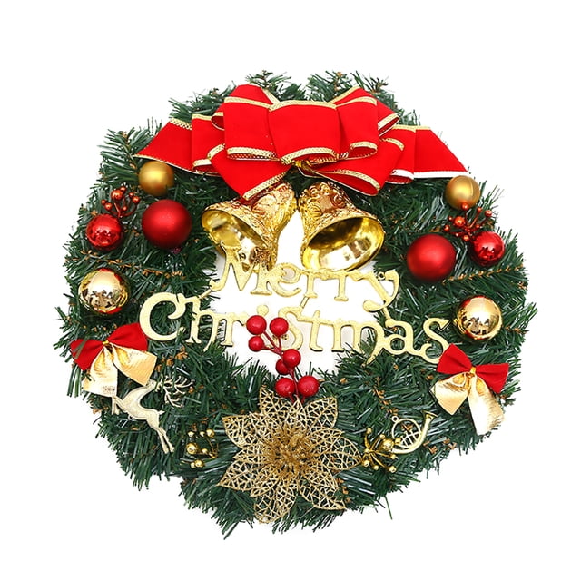 Decoración de puerta/pared para celebraciones navideñas Corona navideña festiva de 30 cm